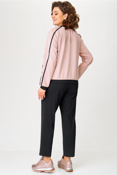 Брюки, джемпер Aira Style 24217 пудра-черный. - фото 2