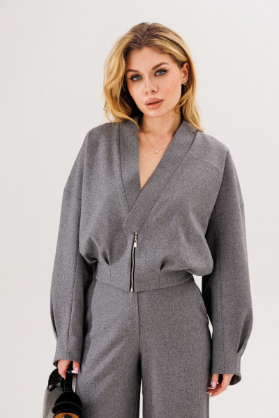 Бомбер Ambera Style 1108-3 серый - фото 8