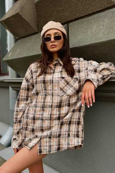 Рубашка LECIEL R001 беж - фото 3