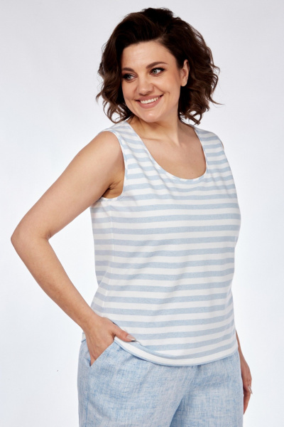 Брюки, рубашка Диомант 1963 голубой_лен - фото 9