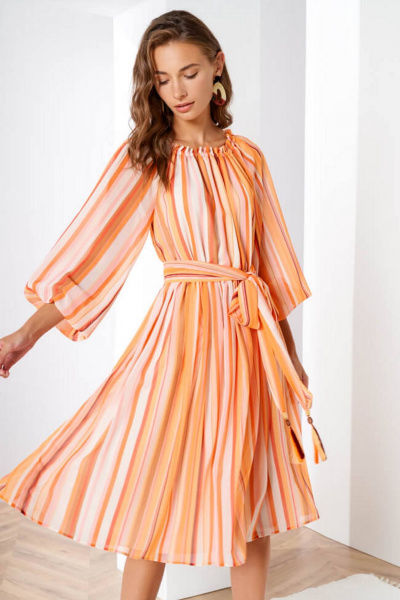 Платье Nelva 51277 полоска мультиколор - фото 3