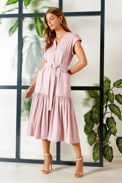 Платье Nelva 51380 пепельно-сиреневый - фото 3