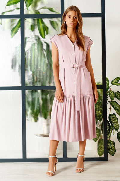 Платье Nelva 51380 пепельно-сиреневый - фото 1