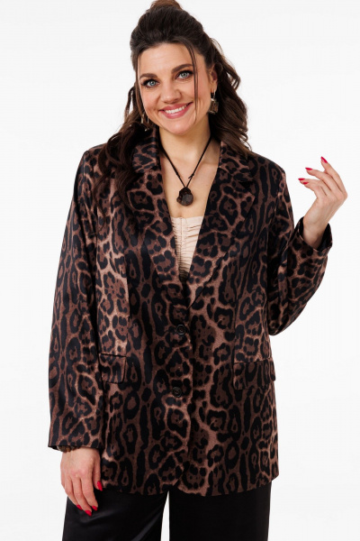 Жакет Anelli 1566 сумрачный_леопард - фото 1