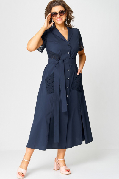 Платье EVA GRANT 7200В темно-синий - фото 10