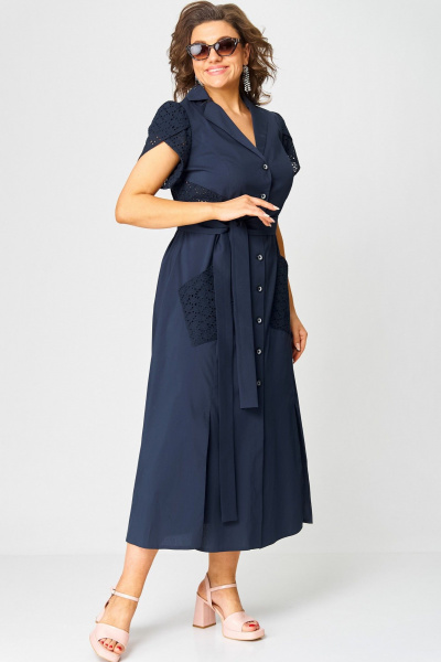 Платье EVA GRANT 7200В темно-синий - фото 9