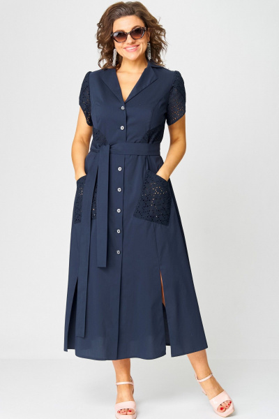 Платье EVA GRANT 7200В темно-синий - фото 7