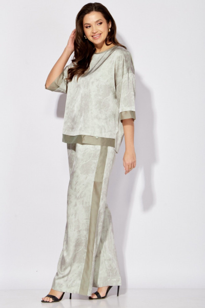 Блуза, брюки TAiER 1355 белый_нефрит - фото 3