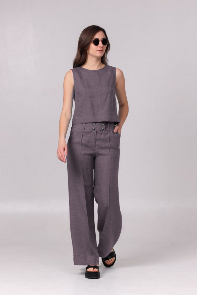 Брюки, топ Соджи 619 слива - фото 1