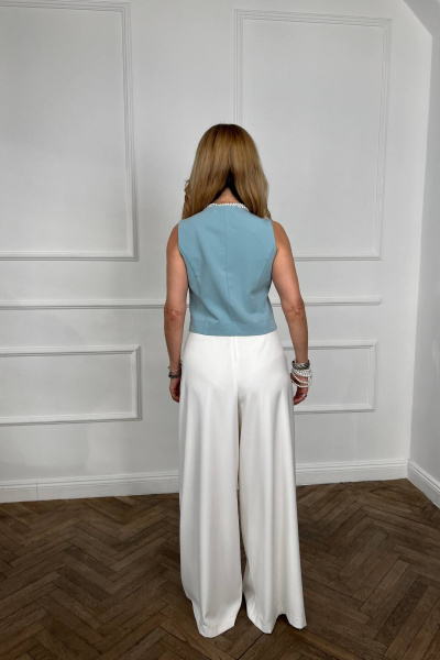 Жилет женский короткий костюмный из текстиля для офисных и праздничных лугов Tammi 3т83-24/10 - фото 4