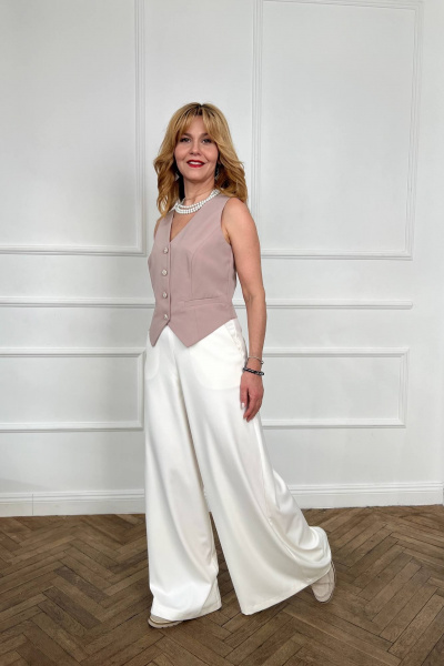 Жилет женский короткий костюмный из текстиля для деловых и вечерних образов Tammi 3т83-24/11 - фото 5