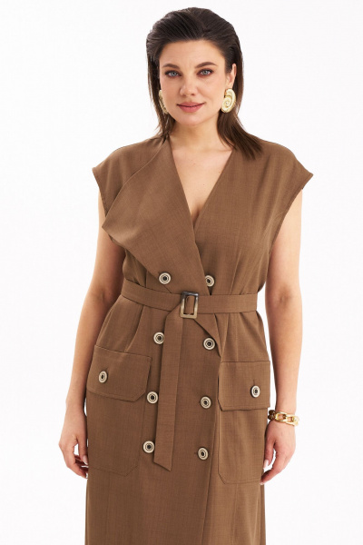 Платье KaVaRi 1109 коричневый - фото 9