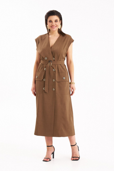 Платье KaVaRi 1109 коричневый - фото 8