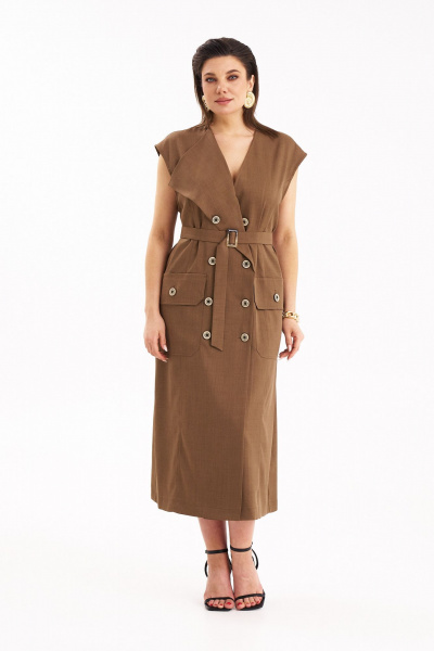 Платье KaVaRi 1109 коричневый - фото 7