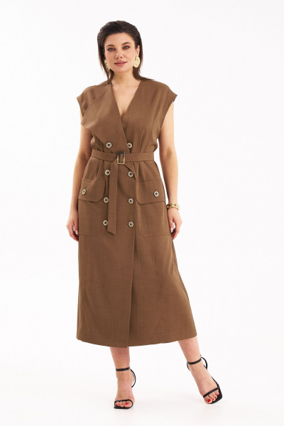 Платье KaVaRi 1109 коричневый - фото 6