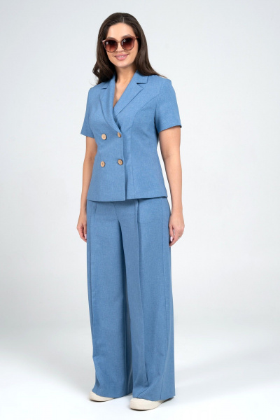 Брюки, жакет Alani Collection 2344 голубой - фото 2