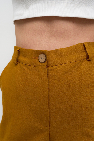 Классический костюм из льна в коричневом стиле на каждый день Art Ribbon M3813_2 - фото 9