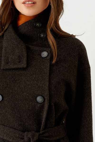 Пальто Nelva 0090 темно-коричневый - фото 4