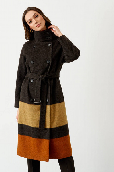 Пальто Nelva 0090 темно-коричневый - фото 3