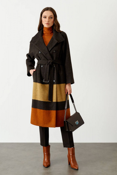 Пальто Nelva 0090 темно-коричневый - фото 1