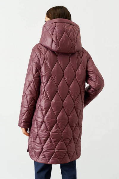 Пальто Nelva 0091 пепельно-бордовый - фото 5