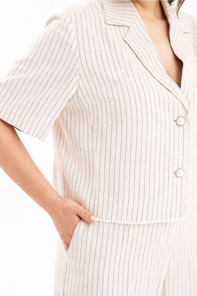 Брюки, жакет KaVaRi 8046.1 кремовый - фото 8