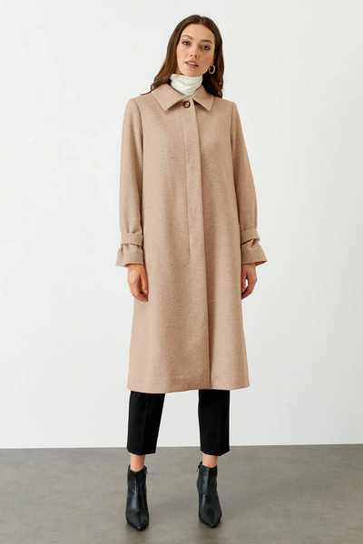 Пальто Nelva 0092 бежевый - фото 3