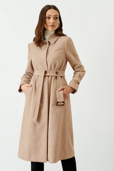 Пальто Nelva 0092 бежевый - фото 2