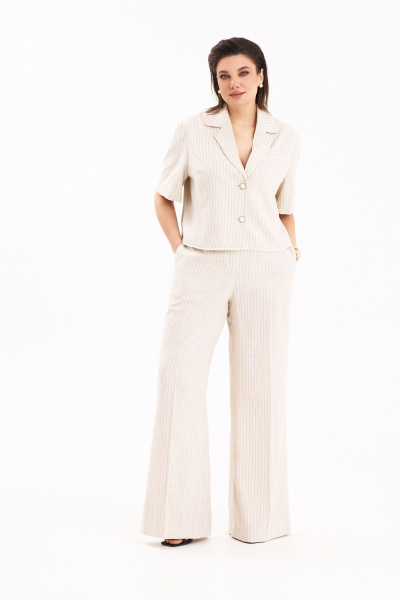 Брюки, жакет KaVaRi 8046.1 кремовый - фото 1