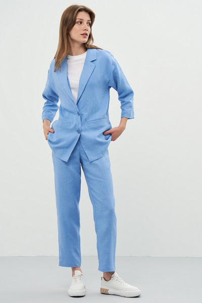 Жакет из льняной ткани с воротником пиджачного типа Art Ribbon M3815G - фото 4