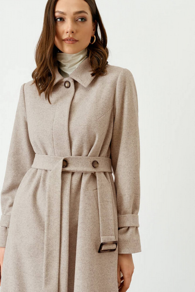 Пальто Nelva 0092 светло-бежевый - фото 2