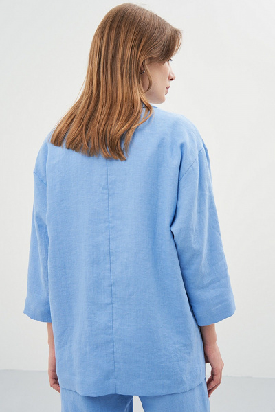 Жакет из льняной ткани с воротником пиджачного типа Art Ribbon M3815G - фото 3