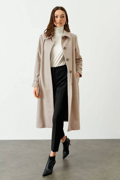 Пальто Nelva 0092 светло-бежевый - фото 1