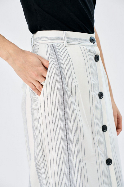 Легкая летняя юбка в полоску из хлопка и текстиля Art Ribbon M3823Y - фото 4