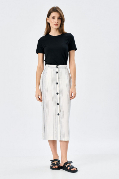 Легкая летняя юбка в полоску из хлопка и текстиля Art Ribbon M3823Y - фото 2