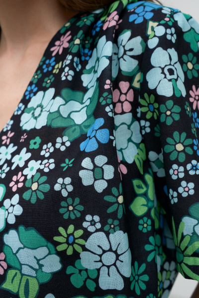 Платье с цветочным принтом А-силуэта с эластичной талией Art Ribbon M3884P - фото 4