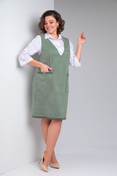 Блуза, сарафан ZigzagStyle 510 светло-зеленый - фото 2