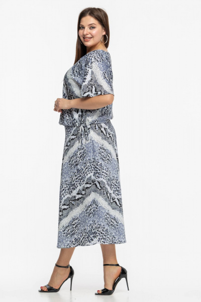 Блуза, юбка Avila 0775 светло-серый - фото 6