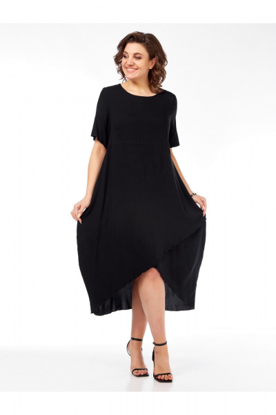 Платье бохо из вискозы с коротким рукавом Медея и К 2241 черный - фото 10