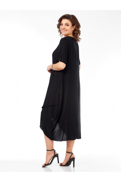 Платье бохо из вискозы с коротким рукавом Медея и К 2241 черный - фото 9
