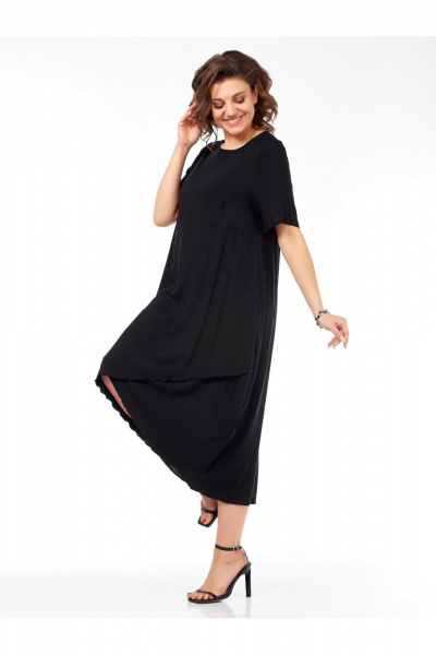 Платье бохо из вискозы с коротким рукавом Медея и К 2241 черный - фото 6