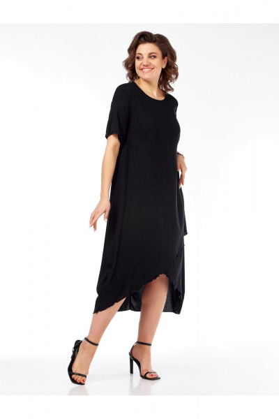 Платье бохо из вискозы с коротким рукавом Медея и К 2241 черный - фото 5