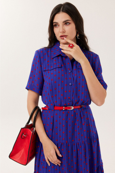 Платье Твой имидж 2121 синий_горошек - фото 6