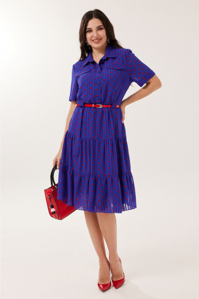 Платье Твой имидж 2121 синий_горошек - фото 4