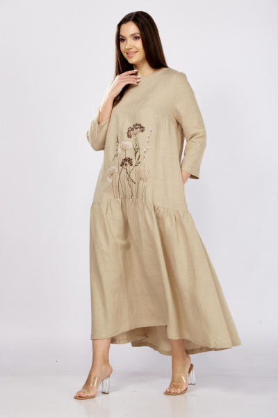 Платье MALI 424-006 темно-бежевый - фото 4