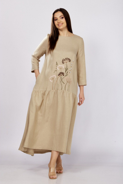 Платье MALI 424-006 темно-бежевый - фото 3
