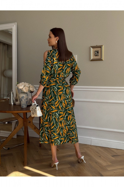 Платье Dilana VIP 2093 зеленый_принт - фото 9