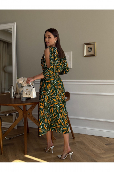 Платье Dilana VIP 2093 зеленый_принт - фото 8