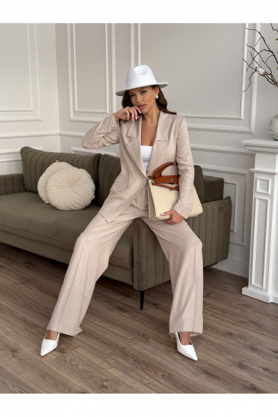 Брюки, жакет Dilana VIP 1992 песок - фото 9