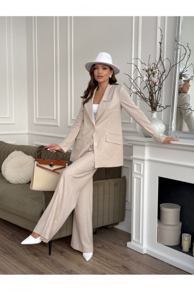 Брюки, жакет Dilana VIP 1992 песок - фото 8